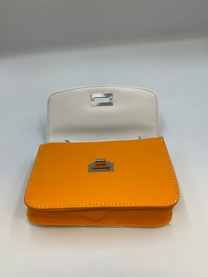 Boutique to U Crossbody Clutch Handbag Ecru Orange Edgy