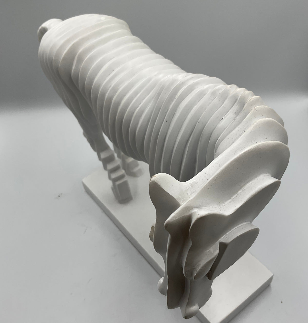 Modernist Collection White Segmented Accordion Horse Figure Statue Art Decor