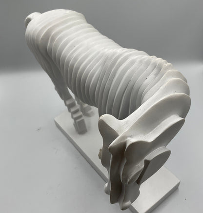 Modernist Collection White Segmented Accordion Horse Figure Statue Art Decor