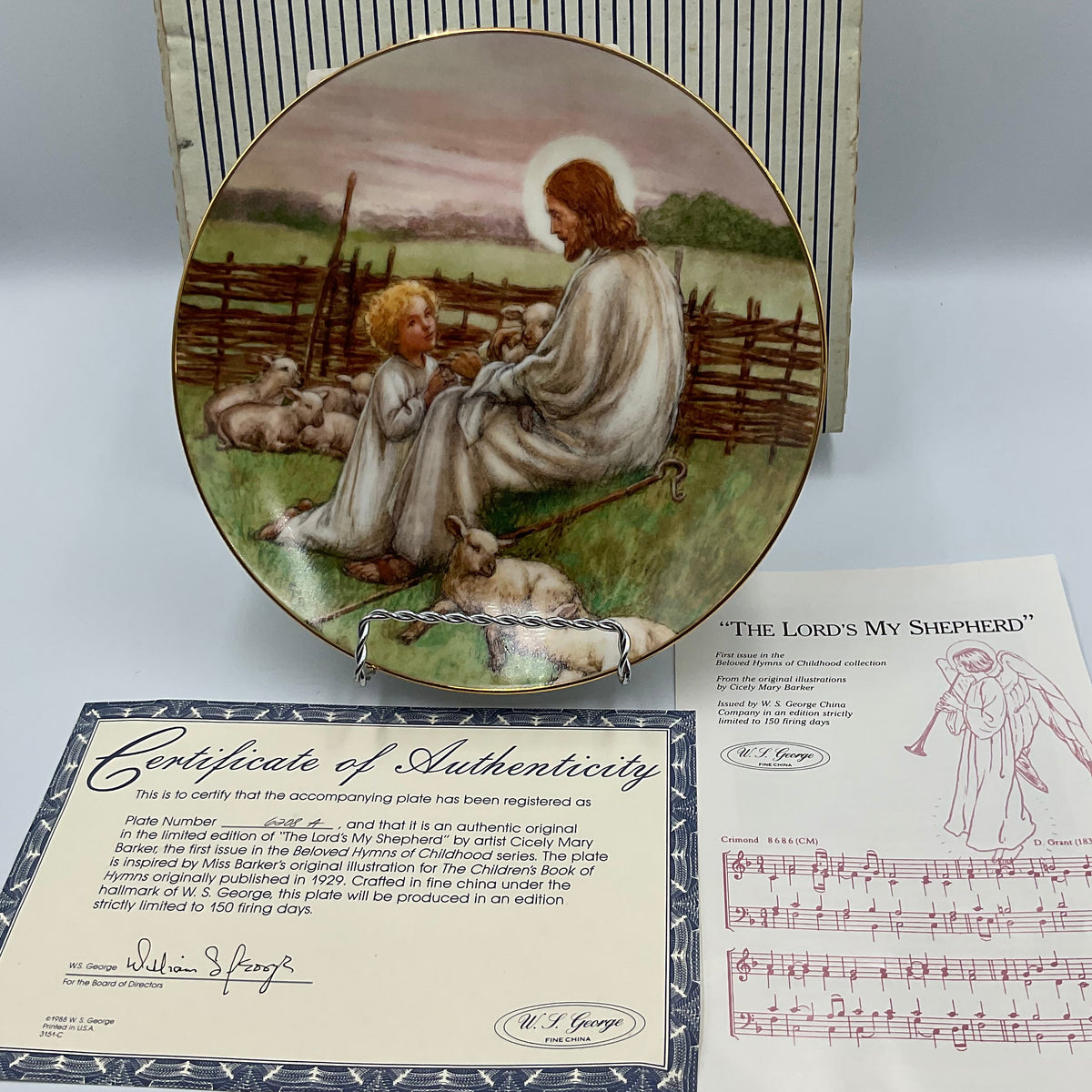 W.L. George Fine China The Lord’s My Shepard Cicely Mary Barker COA Original Box