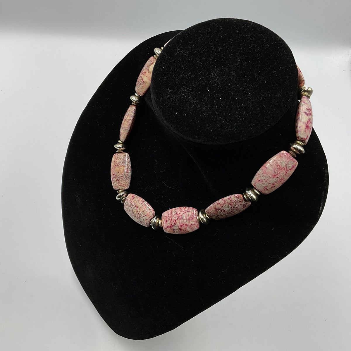 Pink Stone Bead Necklace