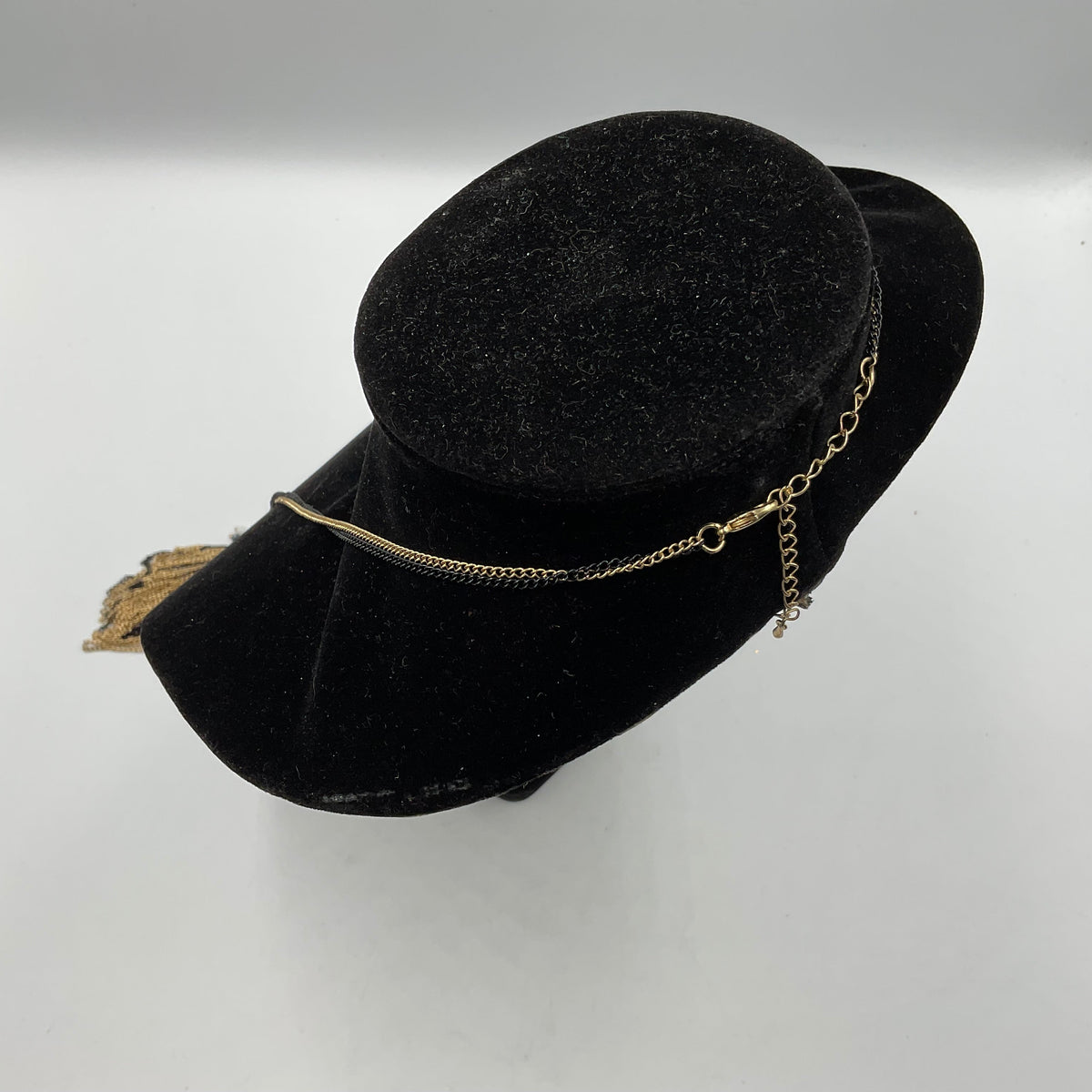 Goldtone Black Accent Dangling Tassel Pendant Necklace Fashion Jewelry