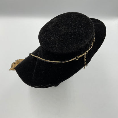 Goldtone Black Accent Dangling Tassel Pendant Necklace Fashion Jewelry