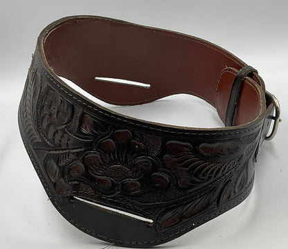 Hand-Tooled Leather Buscadero Rig Cowboy Fast-Draw Western Belt