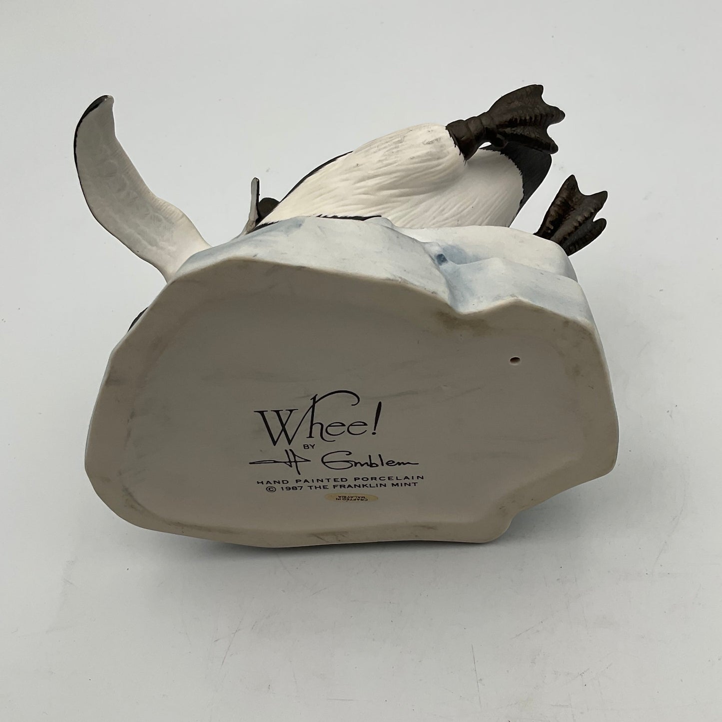 "Whee!" Vintage 1989 Franklin Mint Hand Painted Porcelain Penguins