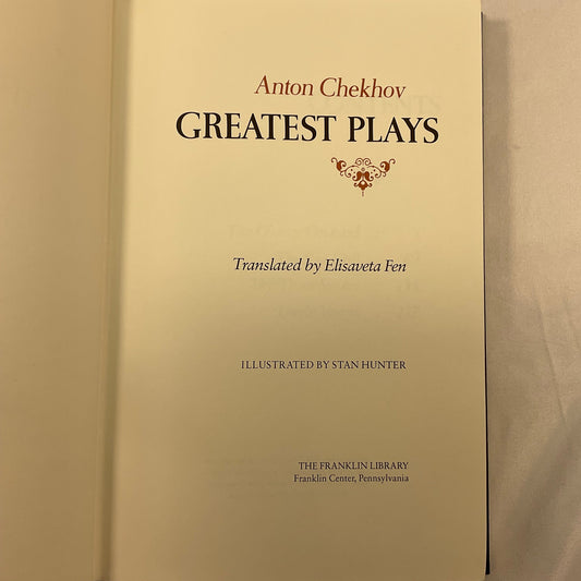 Greatest Plays Anton Chekhov Vintage 1979 Leatherbound Hardcover Book