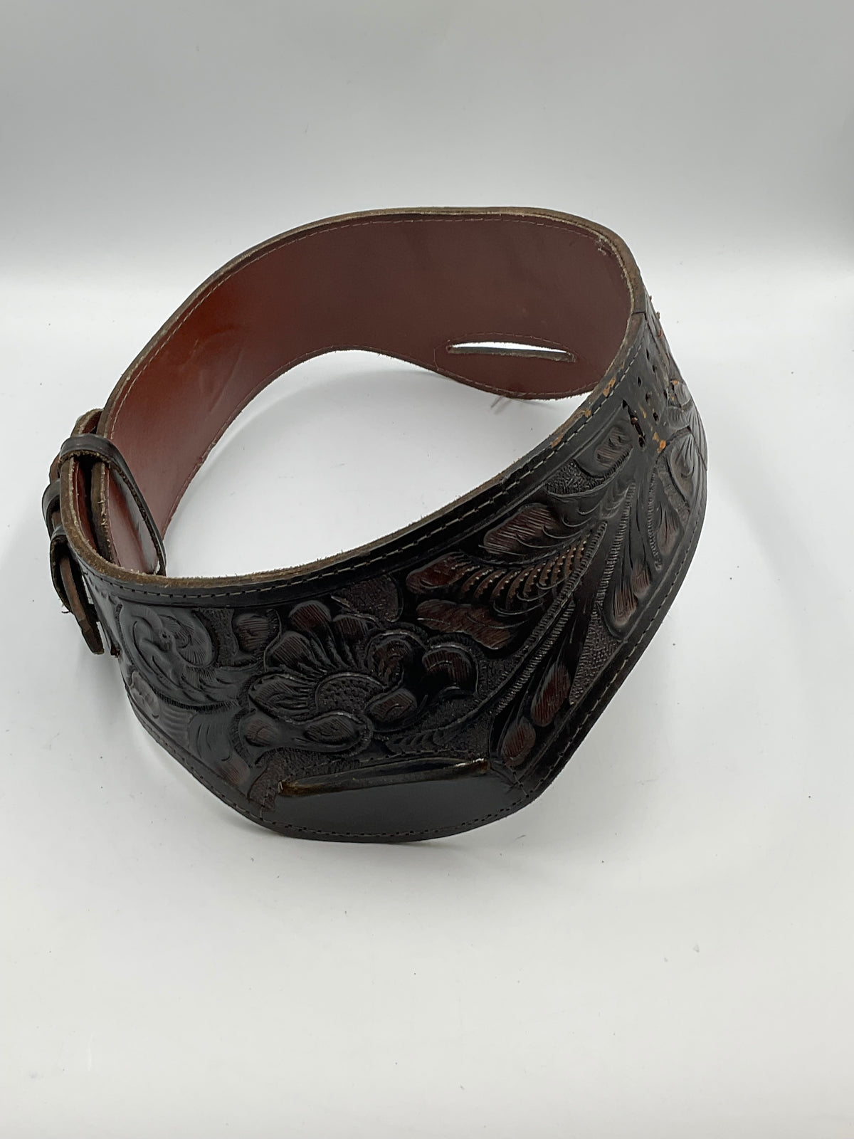 Hand-Tooled Leather Buscadero Rig Cowboy Fast-Draw Western Belt
