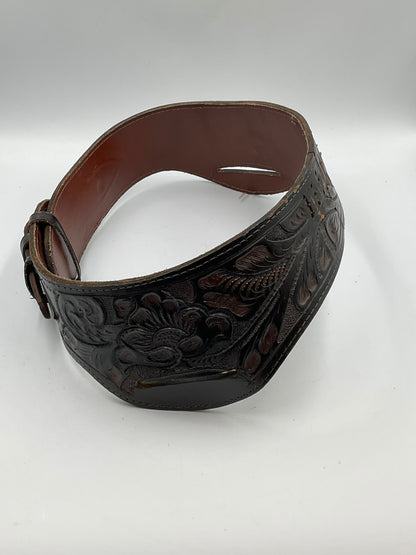 Hand-Tooled Leather Buscadero Rig Cowboy Fast-Draw Western Belt