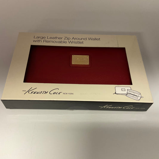New in Box Kenneth Cole Red Large Zip Around Wallet with Removable Wristlet