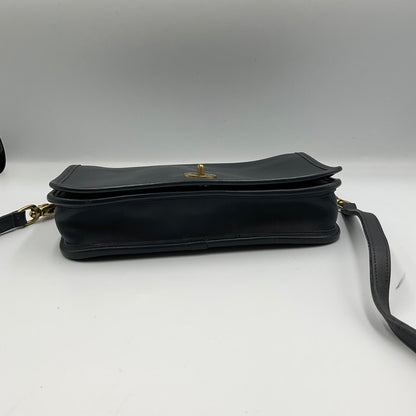Coach Navy Leather Crossbody Shoulder Bag Gold Turn Lock