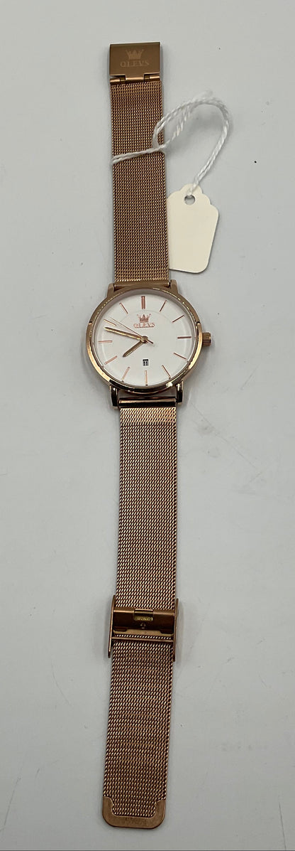 OLVES Mesh Band Quartz Waterproof Watch New Battery