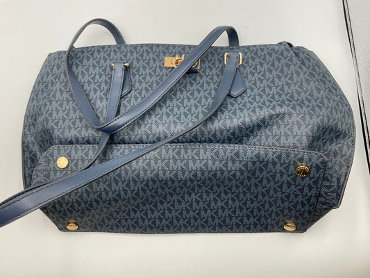 Michael Kors MK Signature Weekender Tote, Blue Large Gold-Tone Handbag