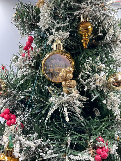 Thomas Kincaid Illuminated Musical Snow Globe Tabletop Christmas Tree