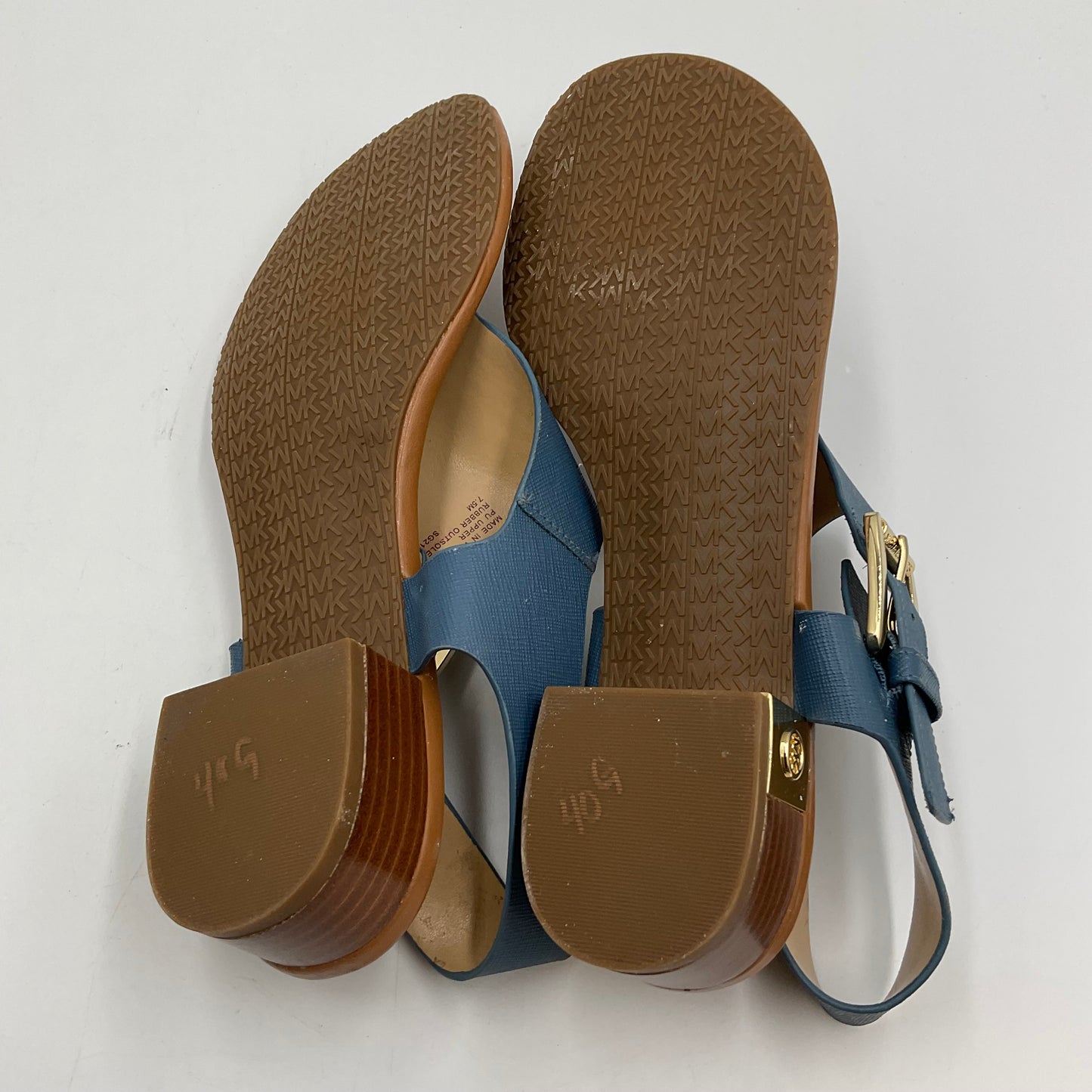 Michael Kors London Thong Block Heel Blue Size 7.5