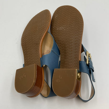 Michael Kors London Thong Block Heel Blue Size 7.5