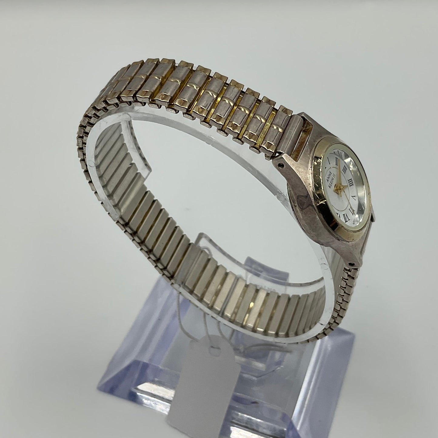 Anne Klein II Gold Two Tone Silver Flex Band Watch New Battery