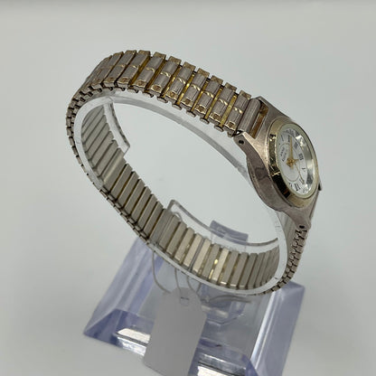 Anne Klein II Gold Two Tone Silver Flex Band Watch New Battery