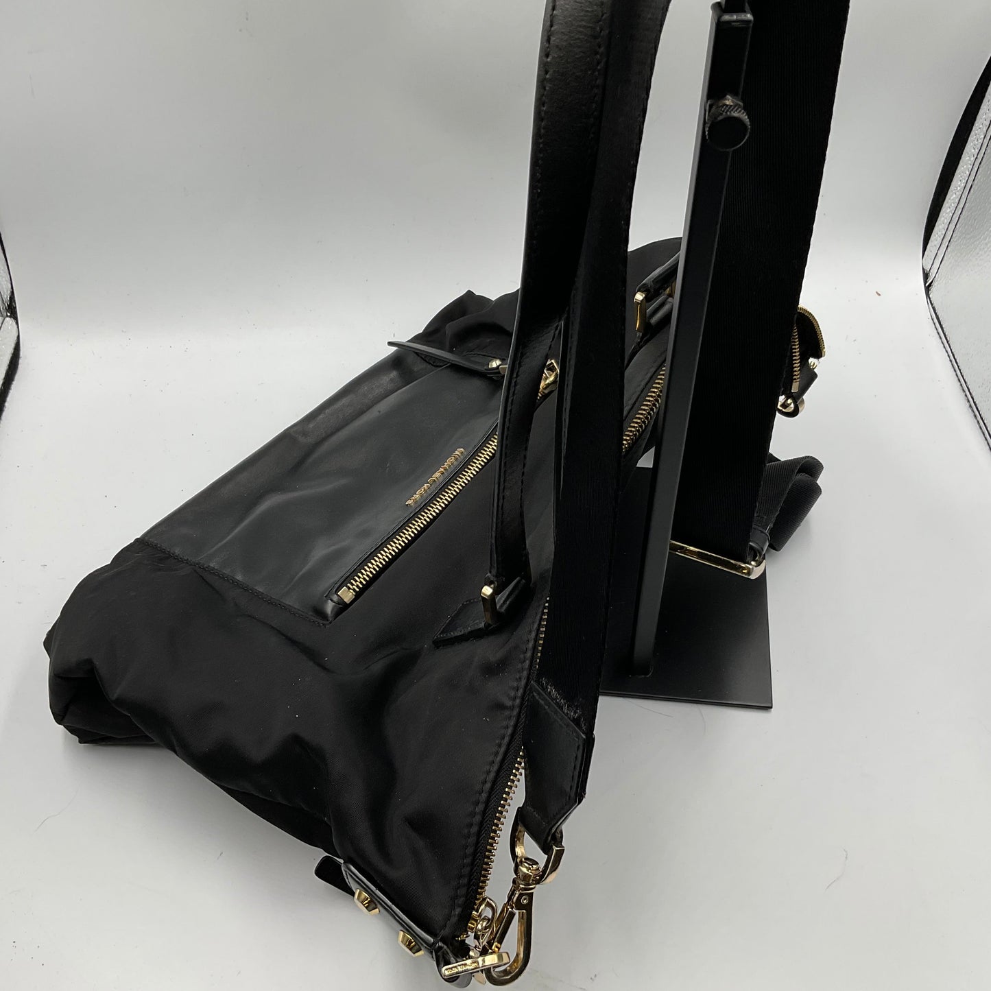 Michael Kors Black Tote Shoulder Bag Gold Hardware