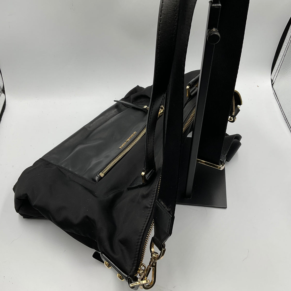 Michael Kors Black Tote Shoulder Bag Gold Hardware