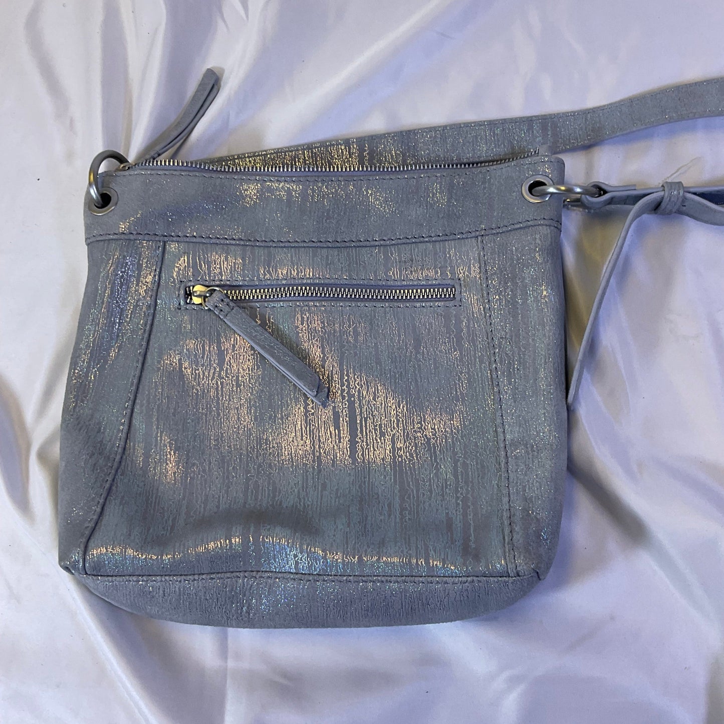 American Leather Co. Sherryl Oasis Blue Cross Bag