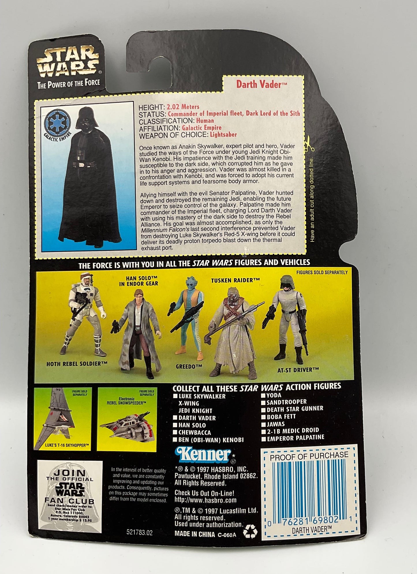 Star Wars The Power of the Force Darth Vader Vintage 1997 in Original Package