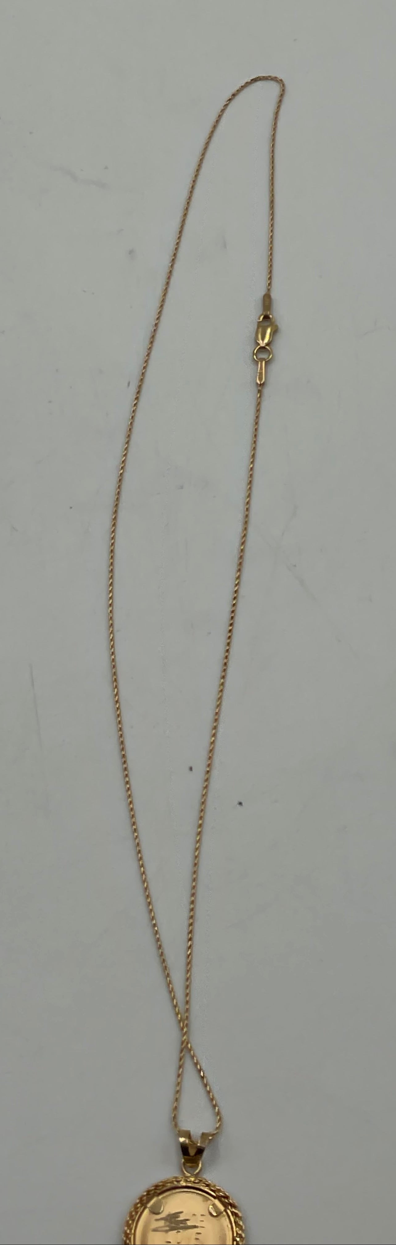 14K Gold Guardian Angel Cherub Pendant with 14K Gold Chain
