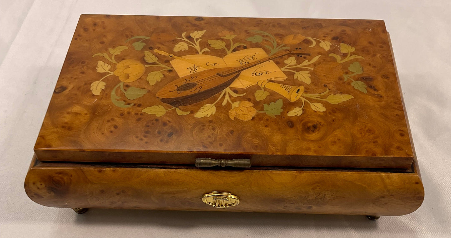 Opus III Sorrento Style 50 Note Wooden Music Box Inlay Instrument Excellent Condition