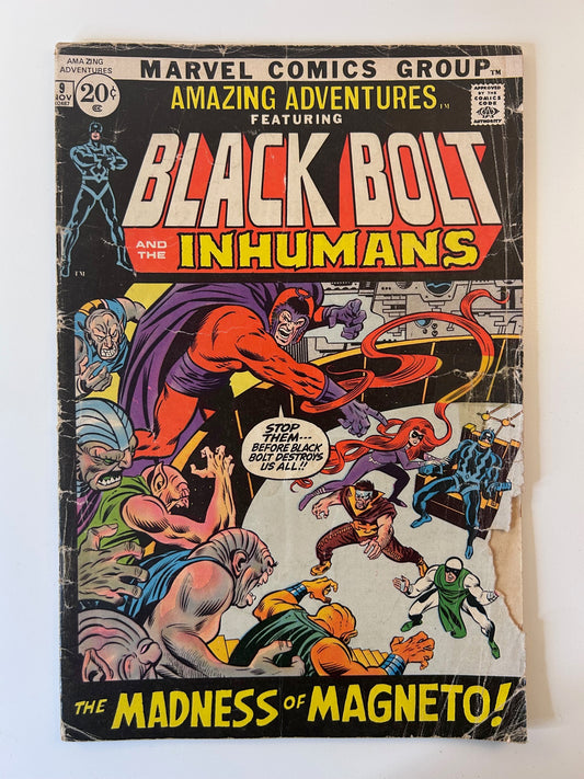 Amazing Adventures Black Bolt and The Inhumans #9 Madness of Magneto Vintage 1970 Marvel Comic Book