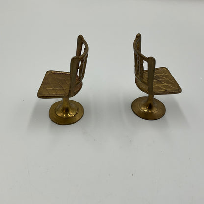Vintage Brass Miniature Dollhouse Chairs