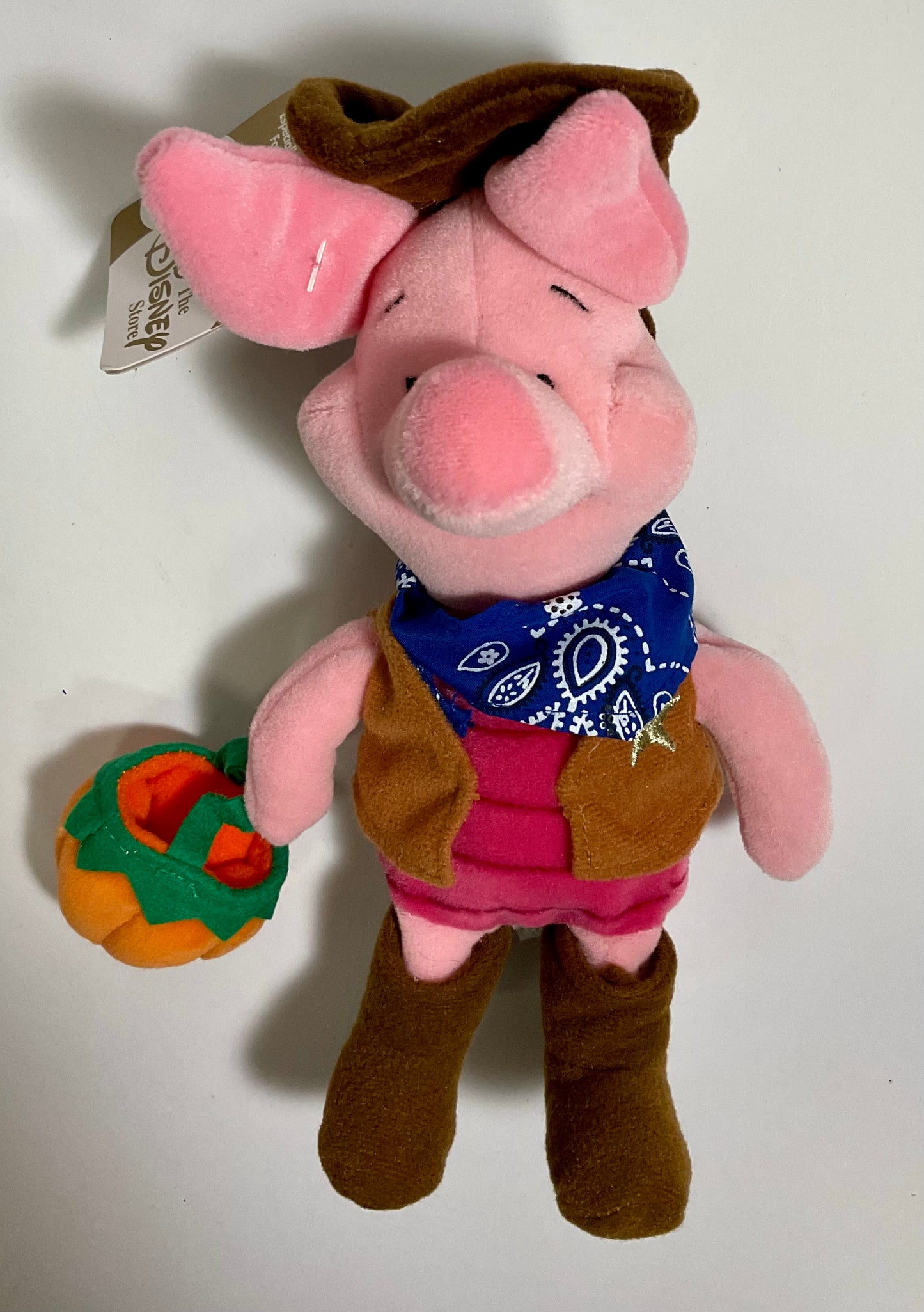 Cowboy Piglet Vintage Winnie the Pooh Bear & Friends Mini Beanbag Beanie Plush Disney Collectible