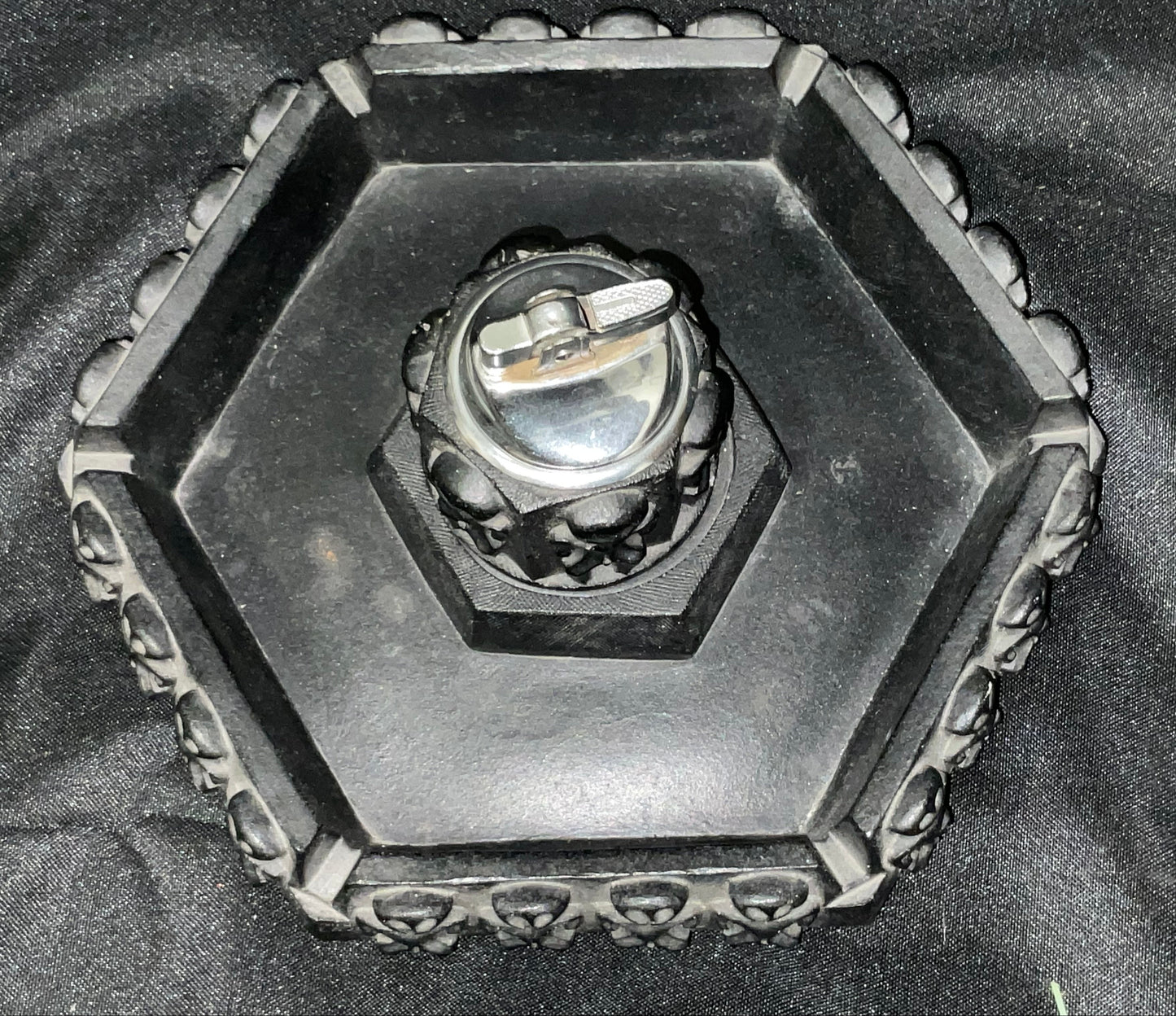 Coco Joe Vintage Lava Rock Petroglyph Lighter Holder and Ashtray