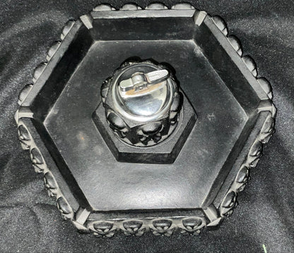 Coco Joe Vintage Lava Rock Petroglyph Lighter Holder and Ashtray