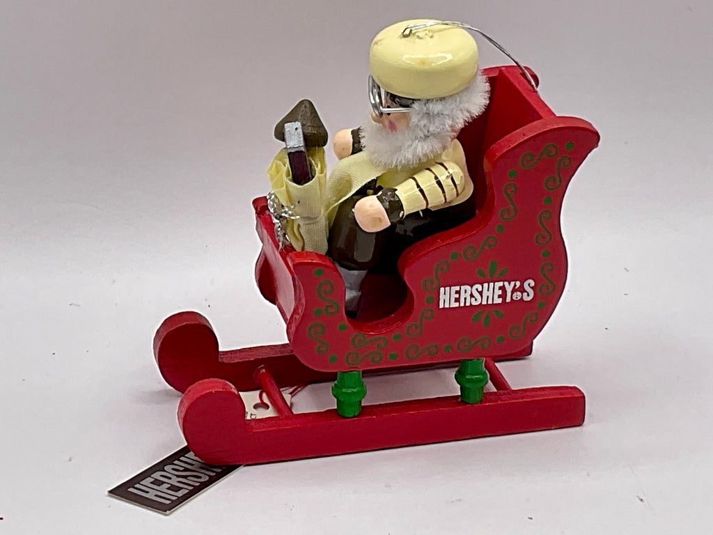 Hershey's Chocolate Christmas Tree Ornament 1990 Baker Elf Red Sled Kurt