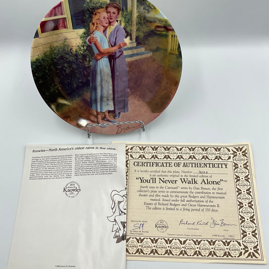 Edwin M.Knowles 1988. You’ll Never Walk Alone By Dan Brown Carousel Plate