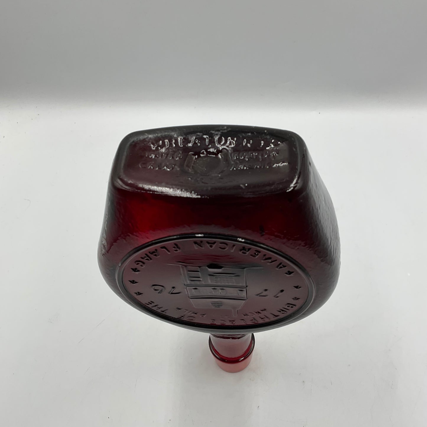 Vintage Wheaton Commemorative Decanter Ruby Red Carnival Glass Bottle