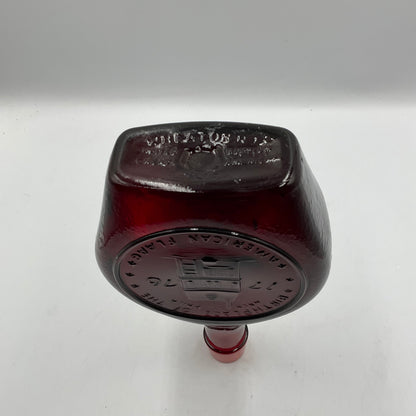 Vintage Wheaton Commemorative Decanter Ruby Red Carnival Glass Bottle