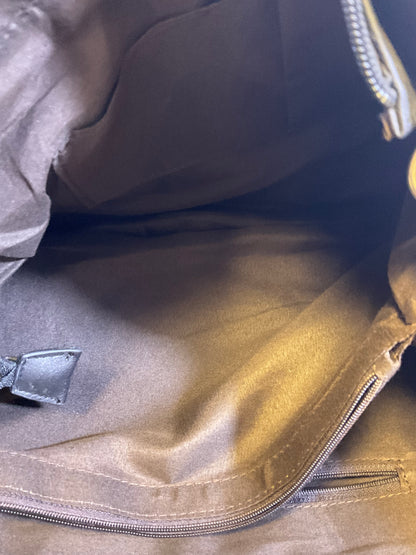 Michael Kors Large Black Leather Cross Weave Satchel Tote Handbag