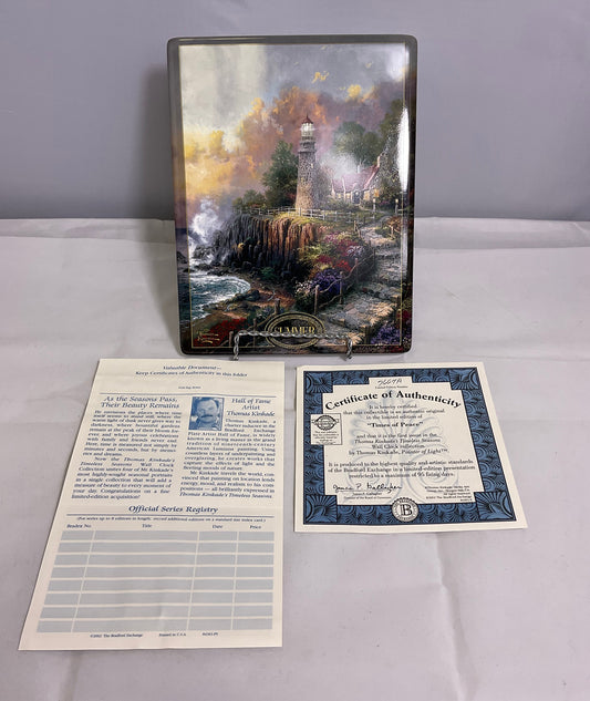 Thomas Kinkade "The Light of Peace" Vintage Limited Edition Porcelain Plate with COA.