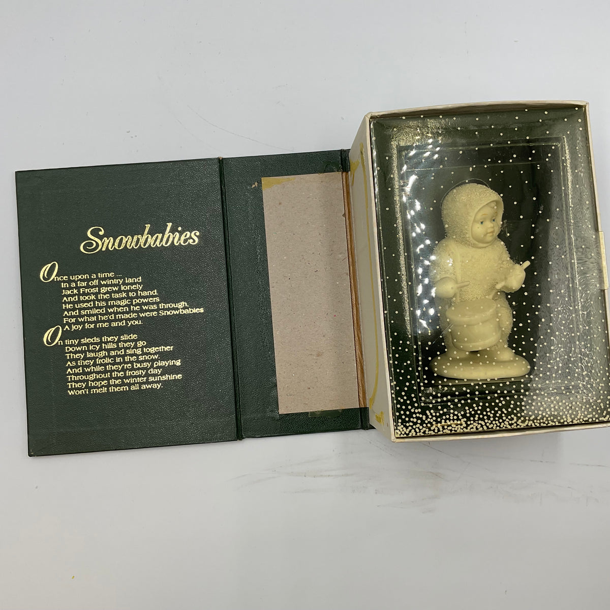 Department 56 Snowbabies Shall I Play for You Drummer Figurine Book Box 6820-9