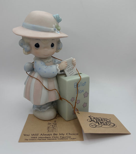 Precious Moments Vintage 1989 Members Only Figurine You Will Always Be My Choice New in Box Mint