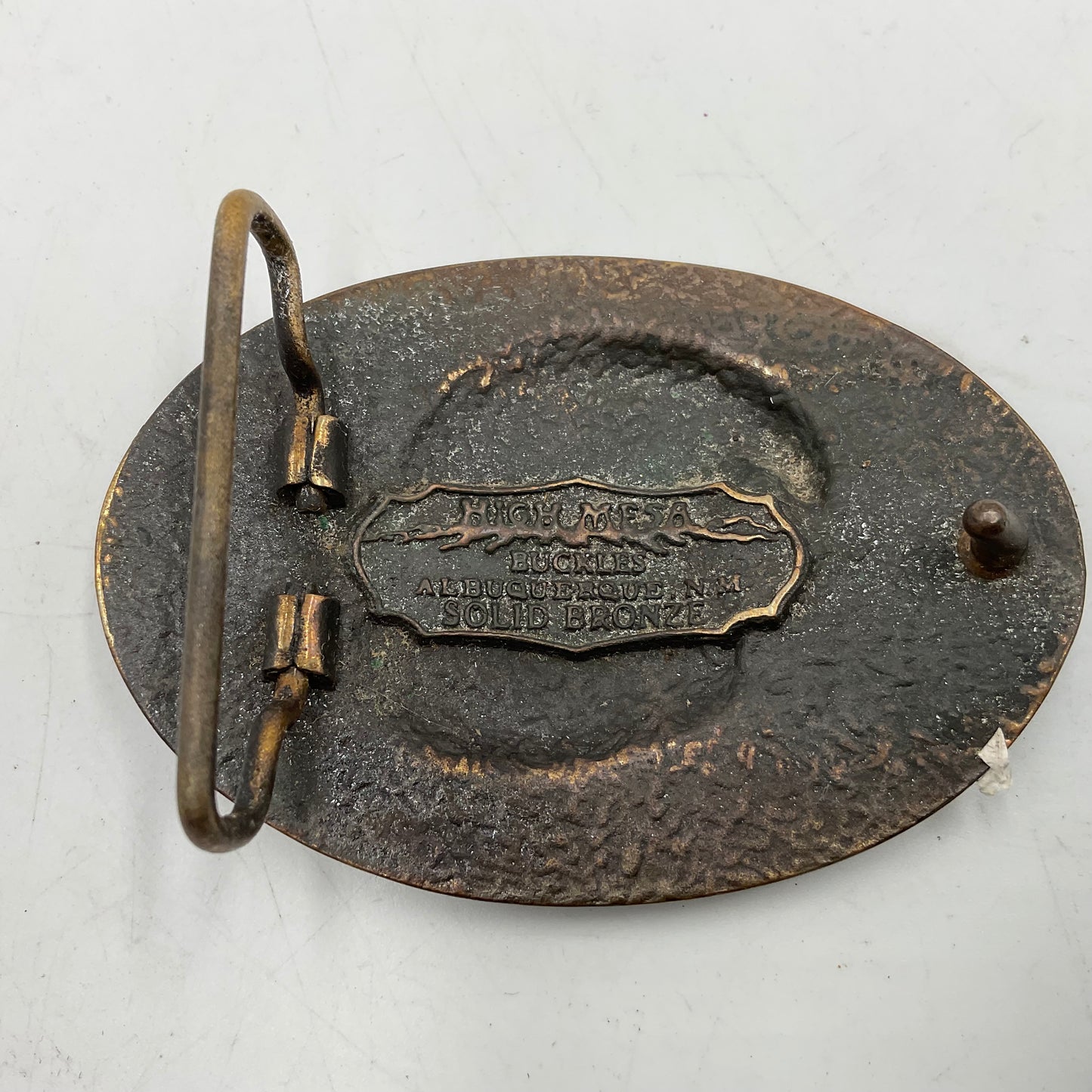 Vintage Eagle Belt Buckle Solid Bronze Stamped on Back