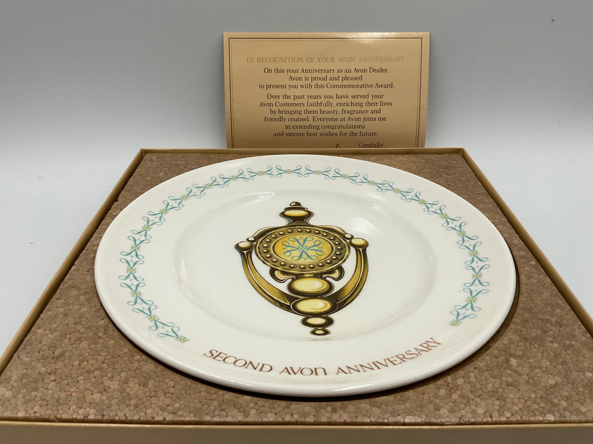 Avon Anniversary Collector's Plate Doorknocker Second Anniversary