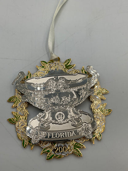 2004 USS Florida Silver Punch Bowl Christmas Ornament