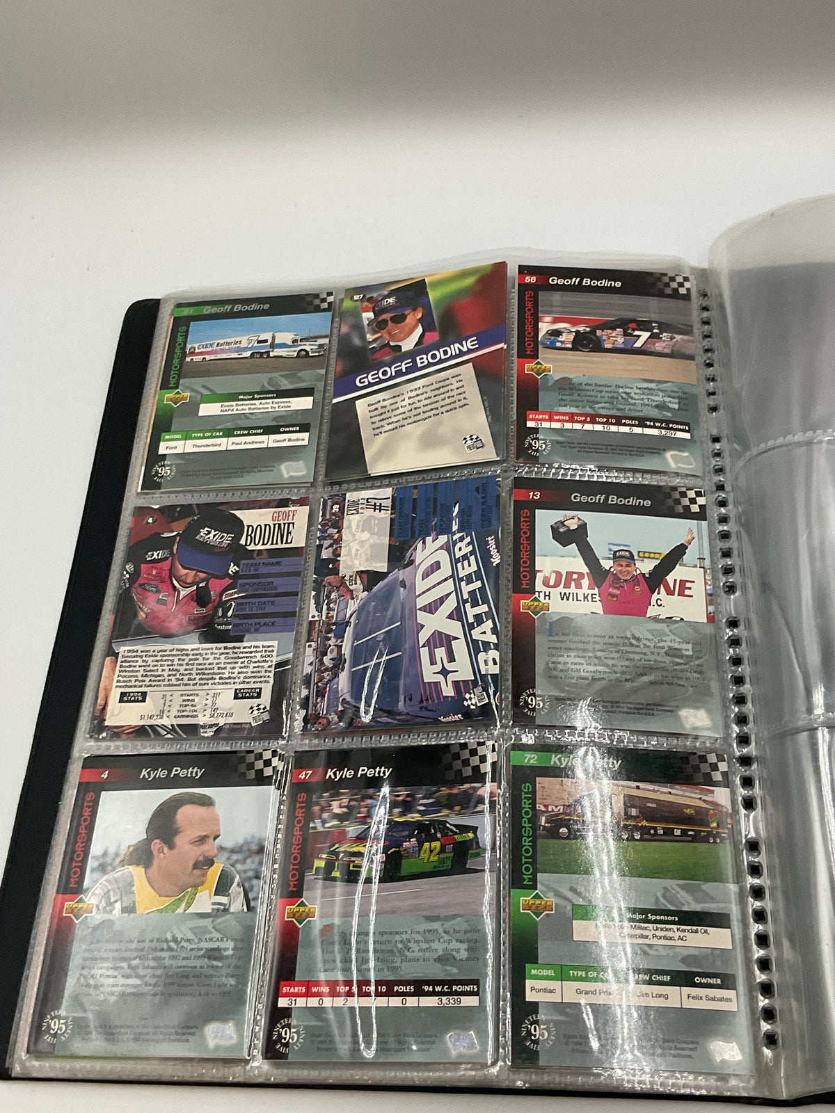 Vintage NASCAR Racing Trading Cards in Binder Album