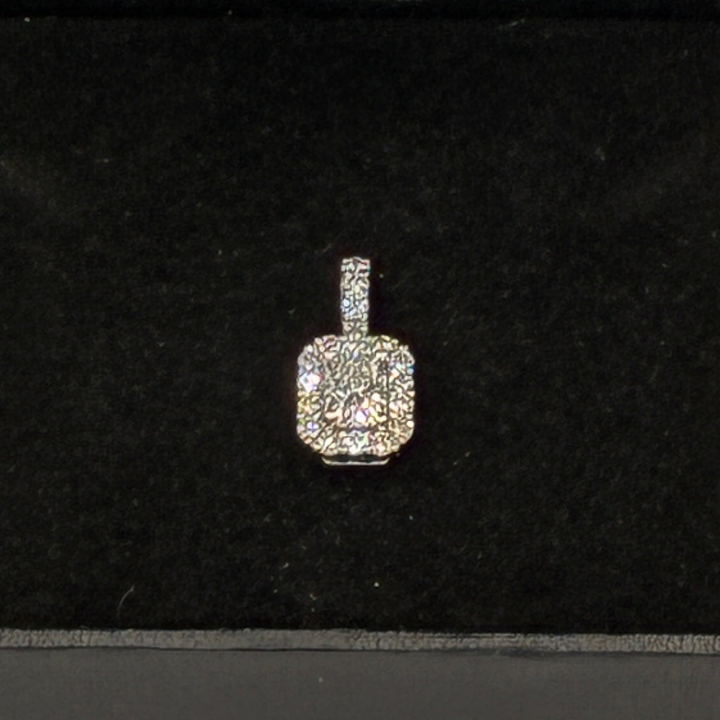 14K Gold 2/3 Carat Diamonds 0.40 CT Center Radiant Emerald Cut Pendant RSJ