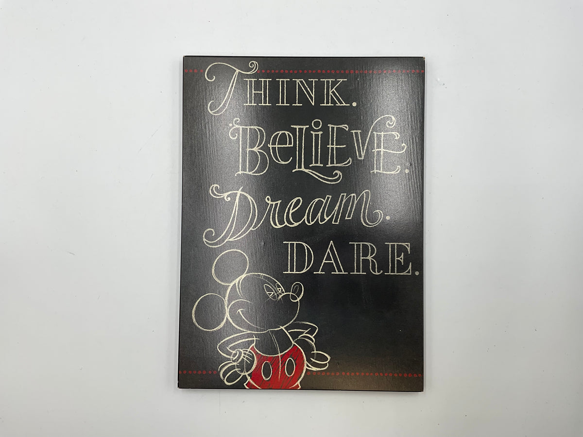 Hallmark Disney Mickey Mouse Think Beilieve Dream Dare wooden wall plaque