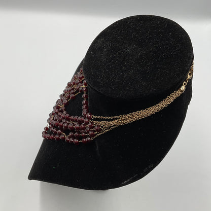 Purple Glass Beaded Chain Necklace