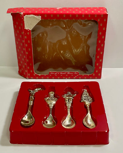 Wallace Silversmiths Silverplated Set of 4 Demi Tasse Spoons New in Original Box