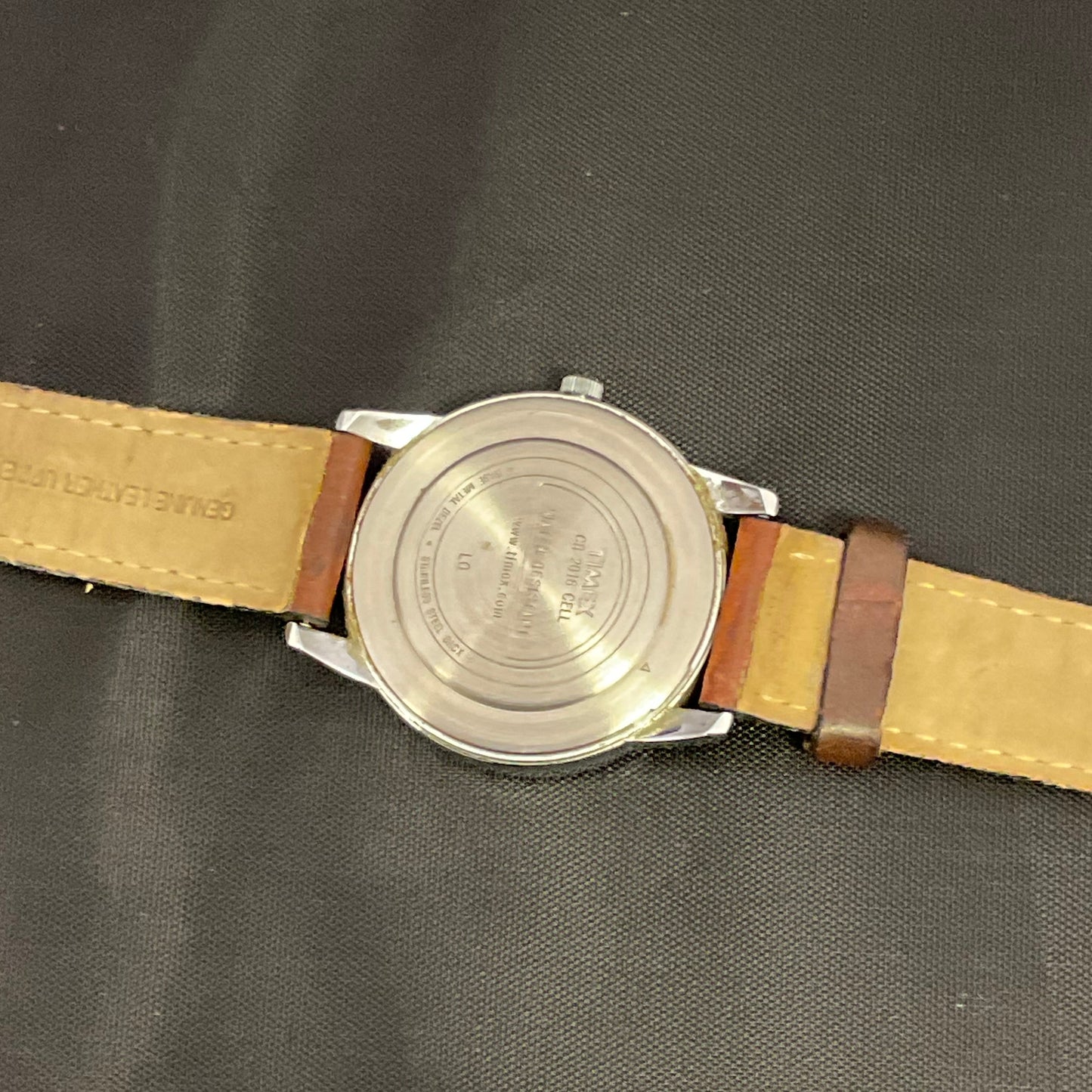 Timex Easy Reader Indiglo Quartz Watch White Dial Tan Leather Strap