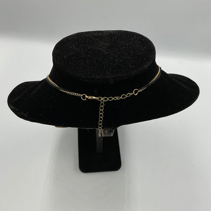 Goldtone Black Accent Dangling Tassel Pendant Necklace Fashion Jewelry
